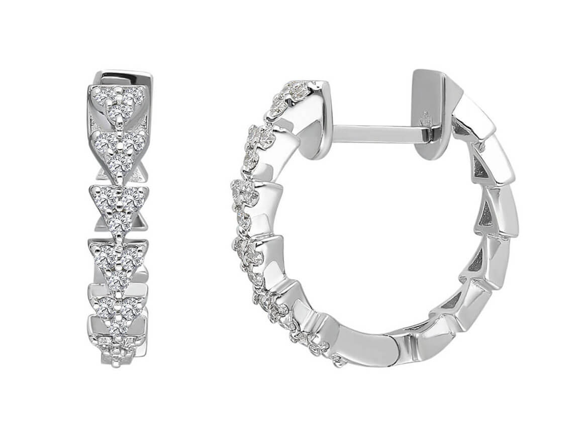 Boucles d'oreilles créoles diamant pangolin