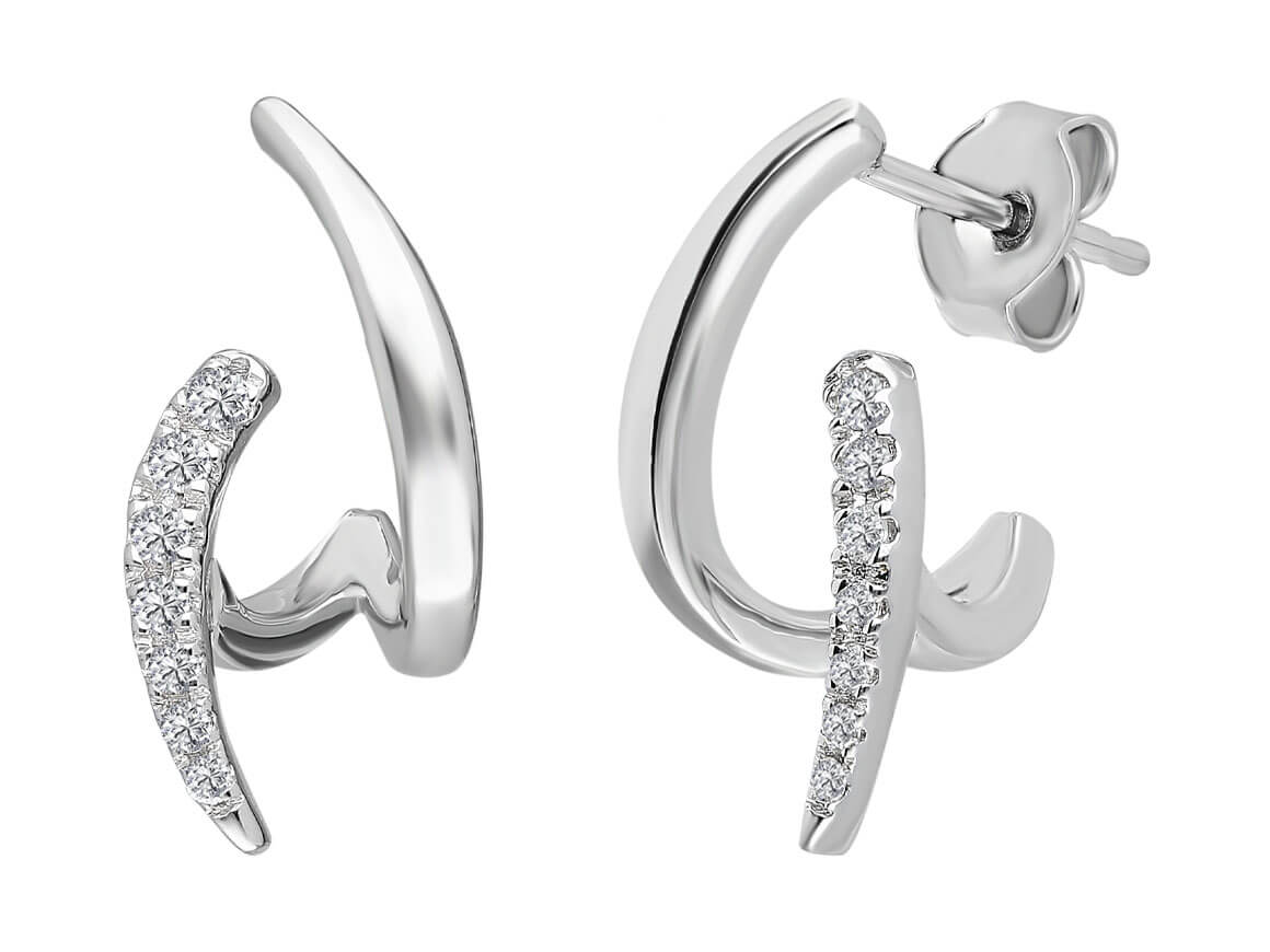 Boucles d'oreilles créoles Fi en diamant