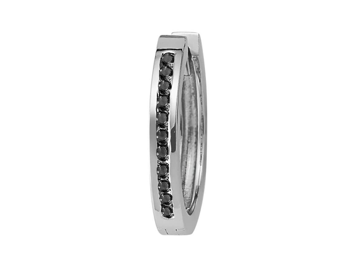 Boucles d'oreilles créoles homme diamant noir