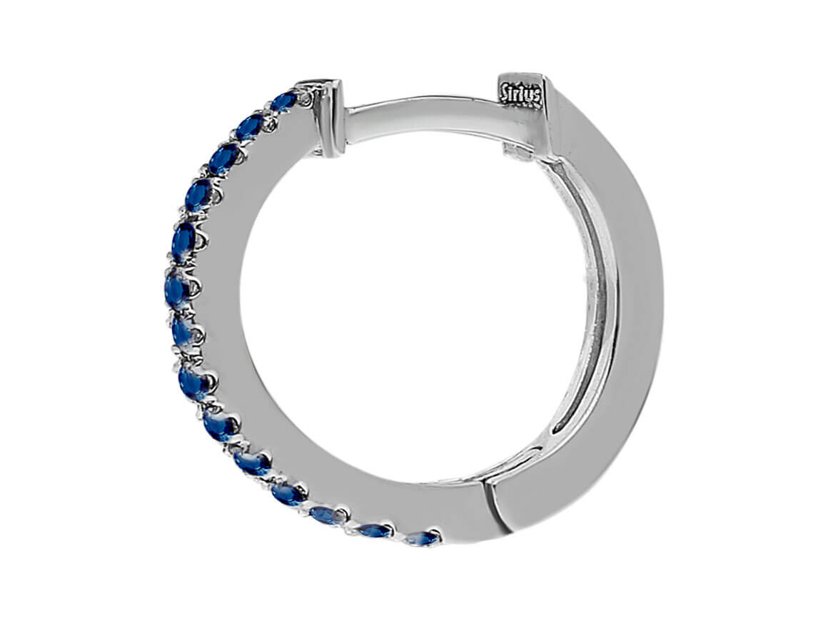 Boucles d'oreilles créoles homme saphir