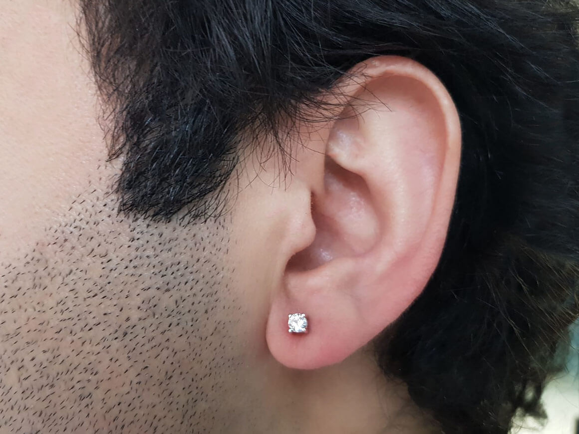 Boucles d'oreilles à tige avec diamant solitaire de 0,25 carat pour hommes