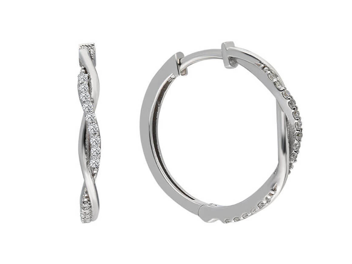 Boucles d'oreilles créoles infini diamant