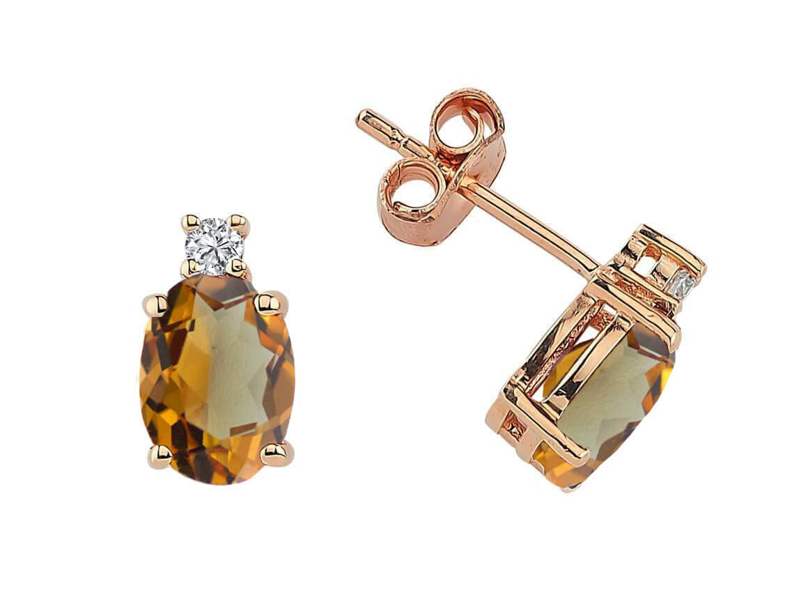 Diamond and Oval Zultanite Harmony Stud Earrings