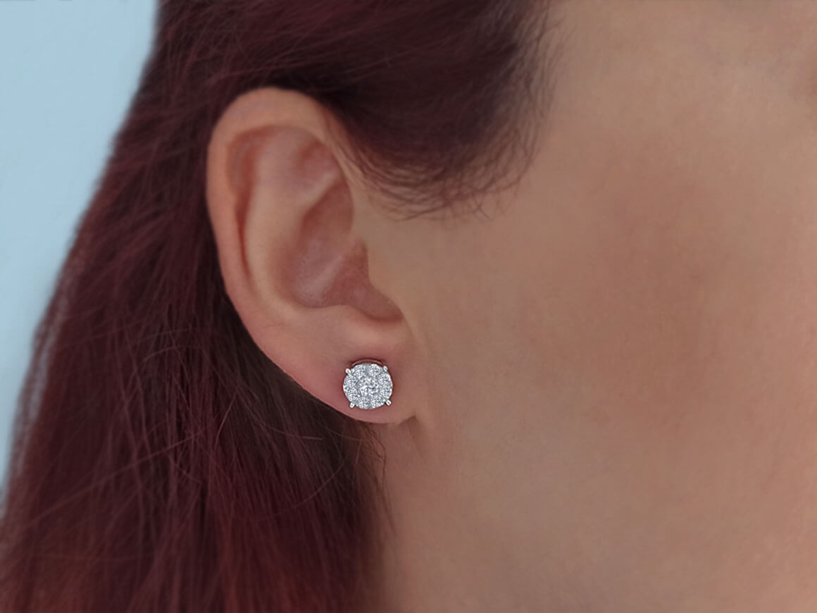 Boucles d'oreilles solitaires effet diamant 0,80 carat