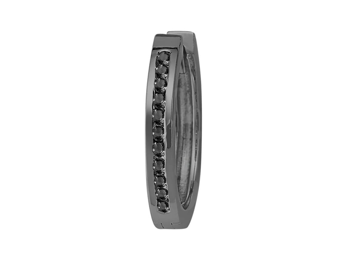 Boucles d'oreilles créoles homme diamant noir