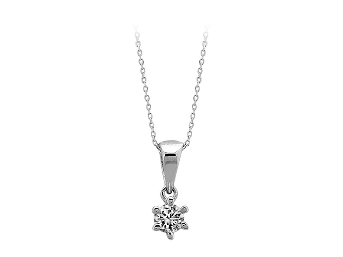 0.13 Carat Diamond Solitaire Necklace