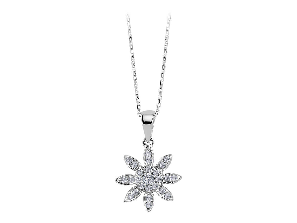 Collier fleur diamant