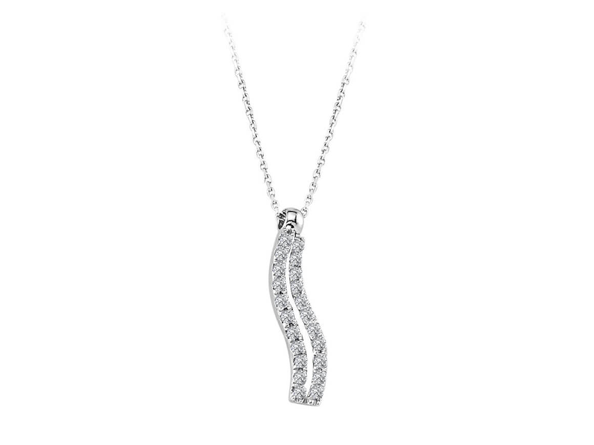 Diamond double row necklace