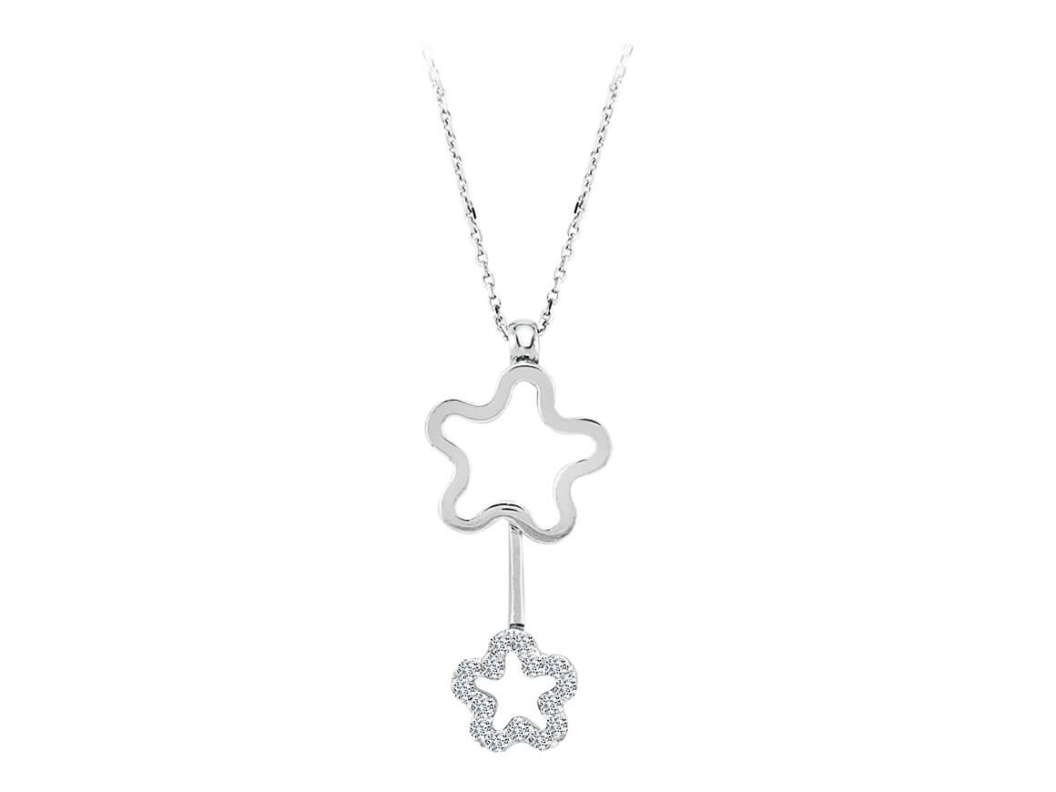 Collier fleur diamant