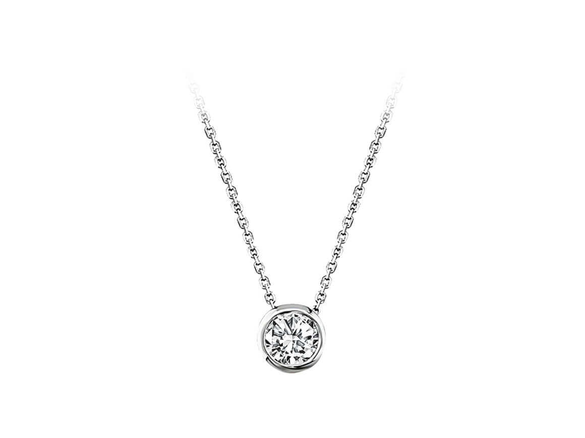 Collier solitaire diamant 0,12 carat