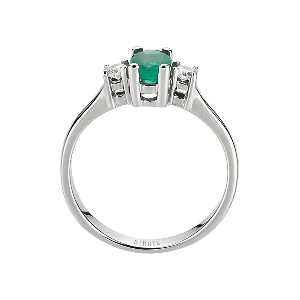 Diamond and Oval Emerald Ring