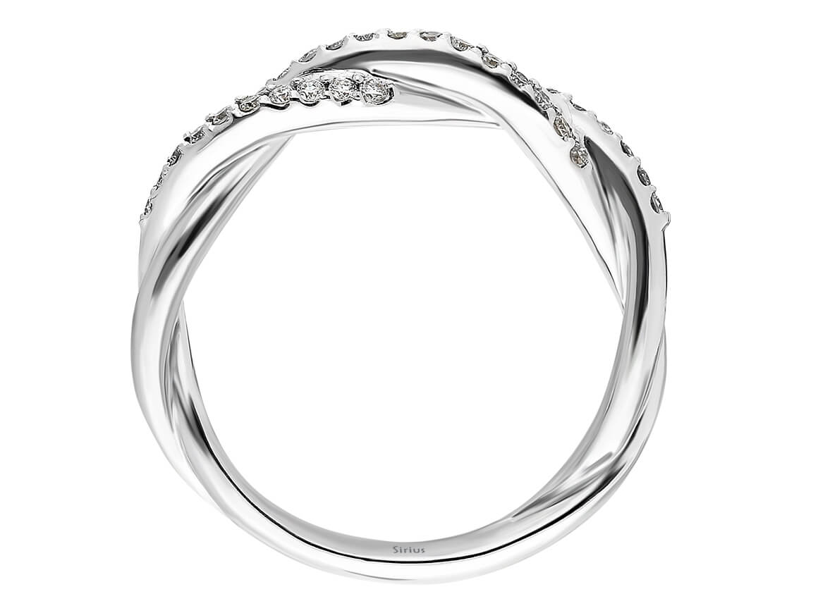 Alliance demi-rond diamant deux rangs