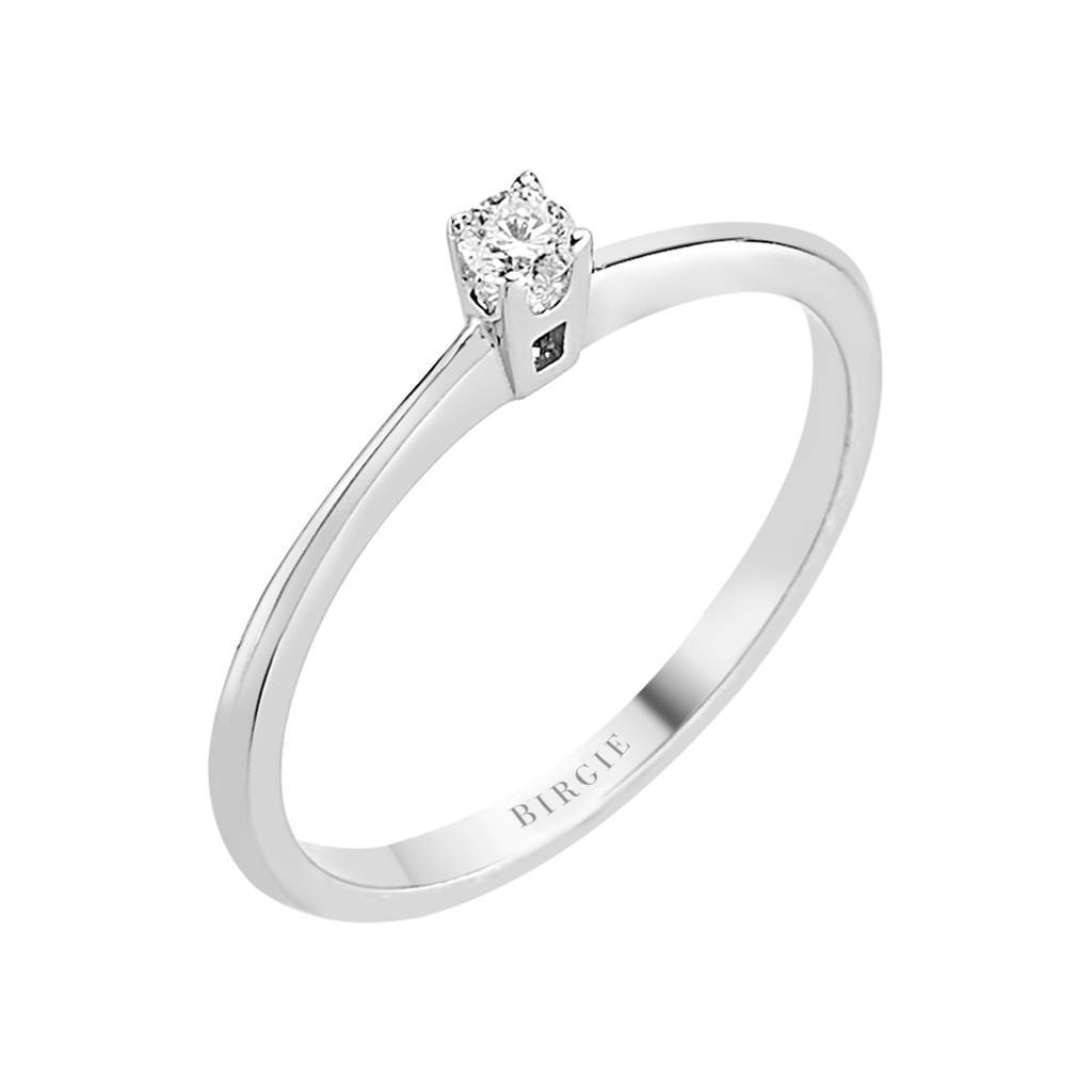 Bague solitaire diamant 0,06 carat