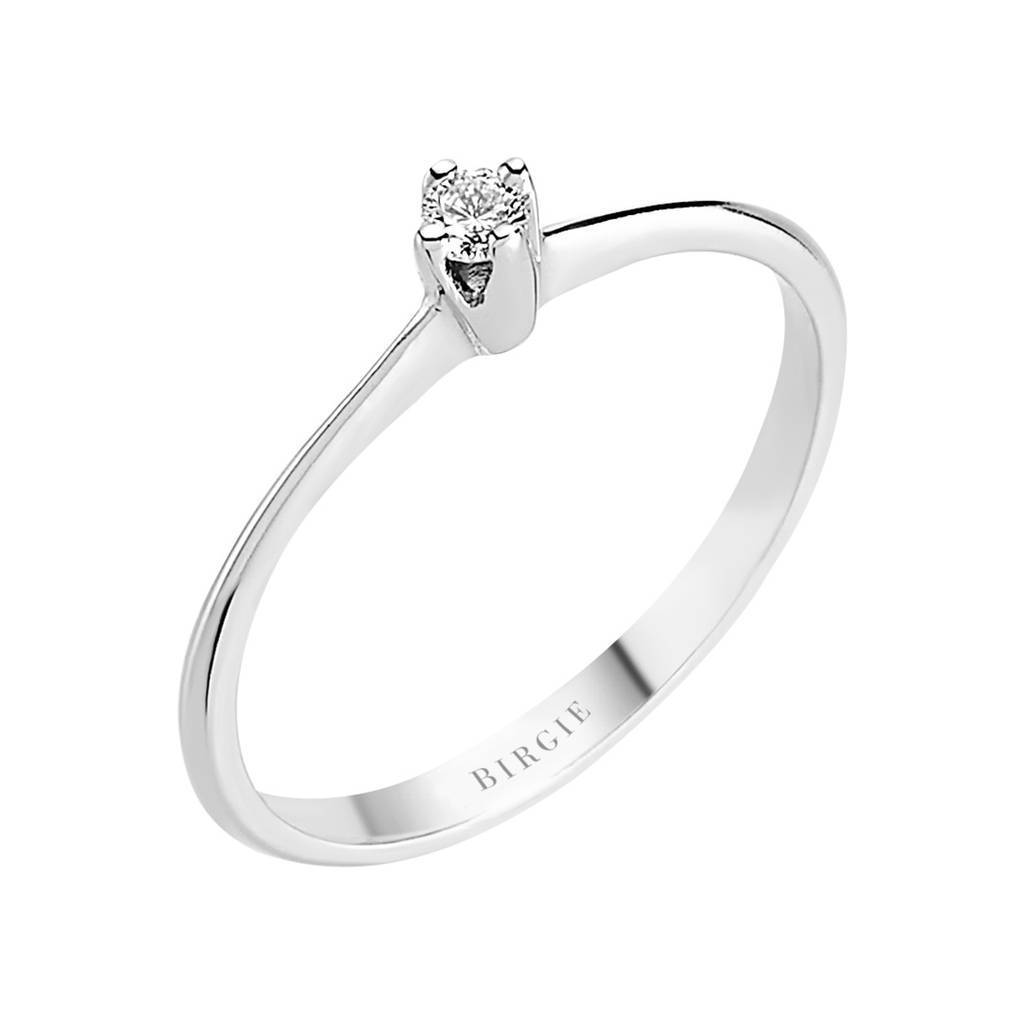 Bague solitaire diamant 0,07 carat