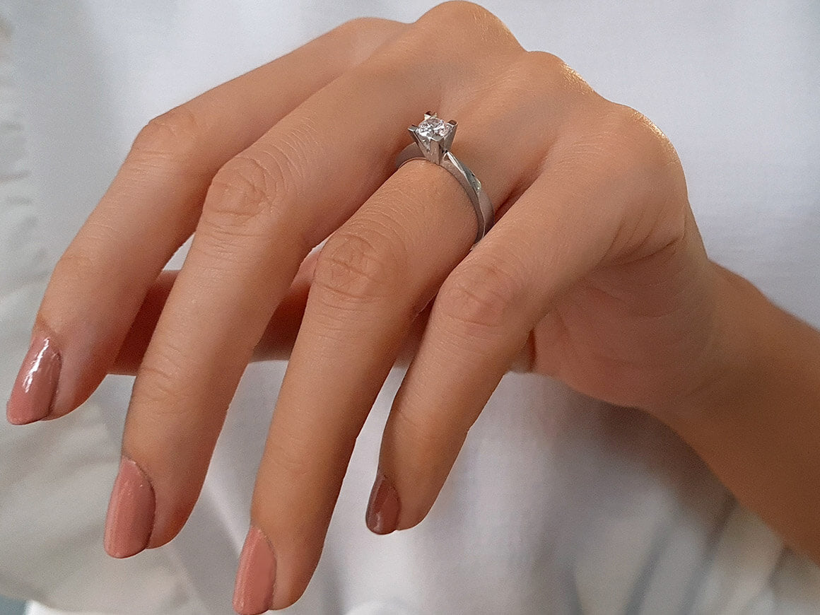 Bague solitaire diamant 0,41 carat
