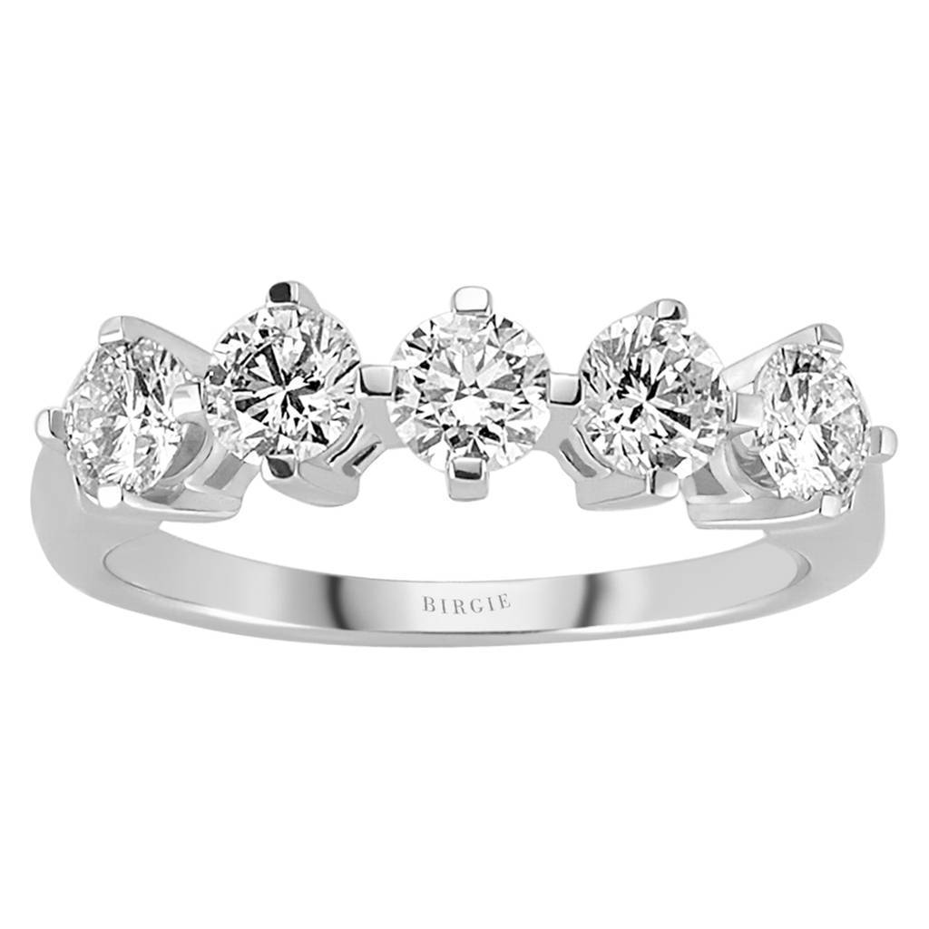 Alliance 5 pierres diamant 1,23 carat