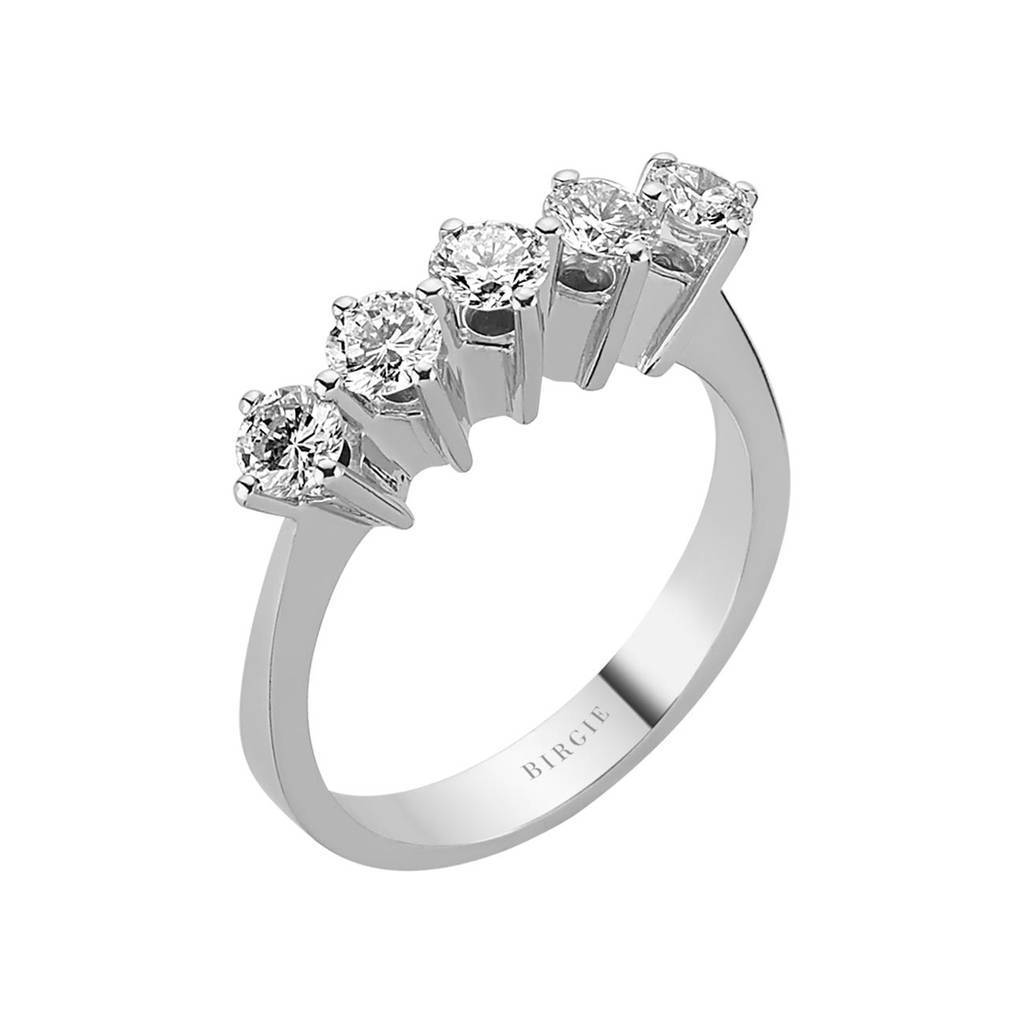 Alliance 5 pierres diamant 0,81 carat
