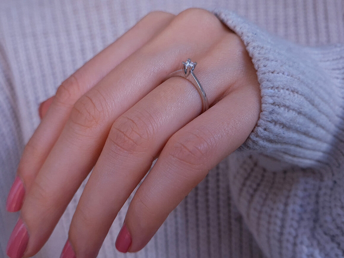 0,09 Karat Diamant Solitaire Ring