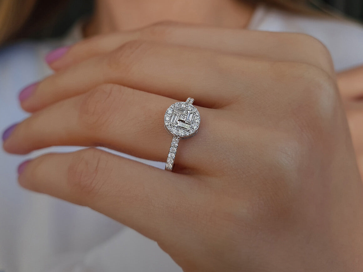 0.46 total carat diamond baguette ring