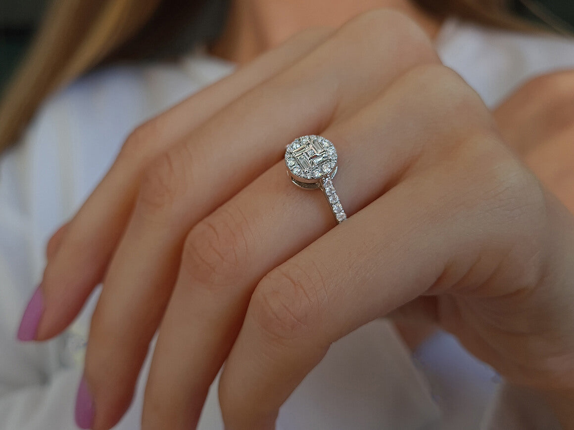 0.46 total carat diamond baguette ring