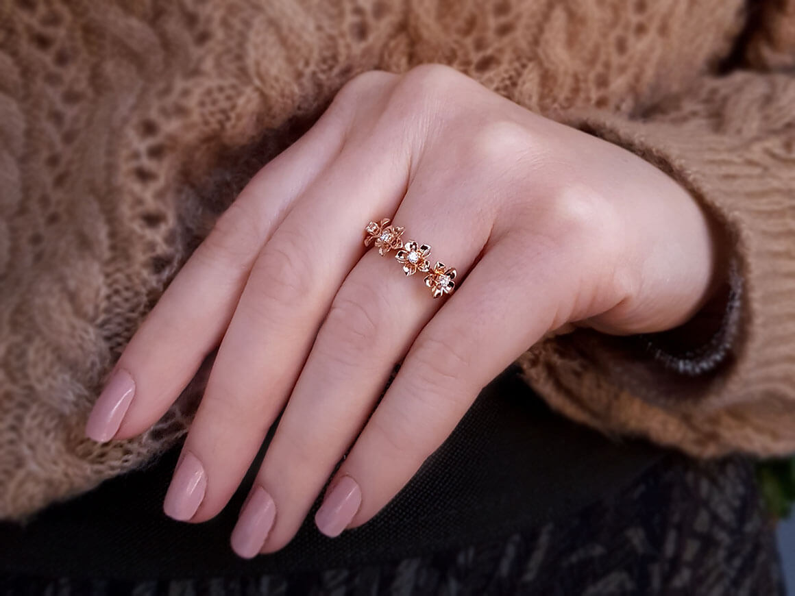 Diamond Gardenia Ring