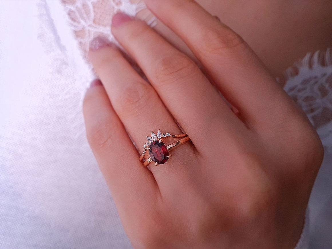 Marquise Diamond Princess Crown Ring