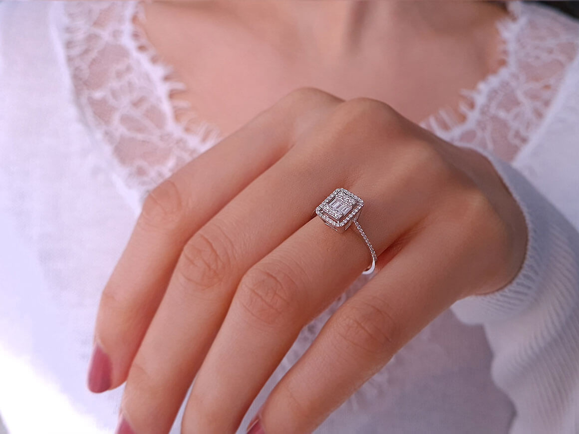 0.31 total carat diamond baguette ring