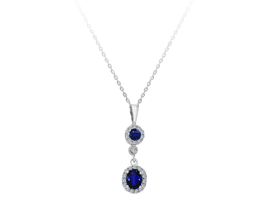 Collier diamant et saphir Tria
