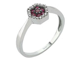 Diamond and Ruby Hexagon Ring