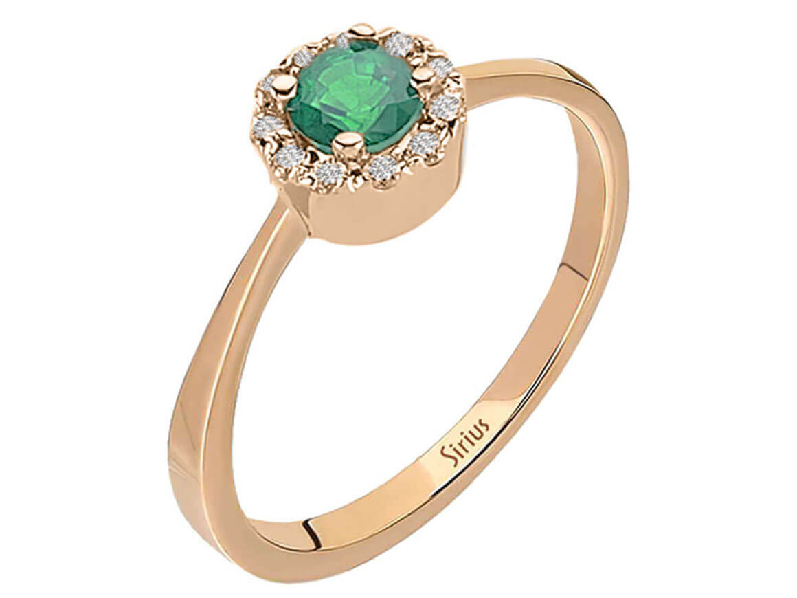 Bague vintage diamant et émeraude