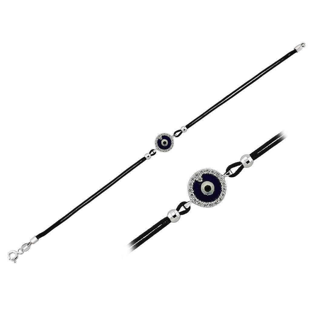 Diamant Augenblaues Motiv Armband aus Schnur