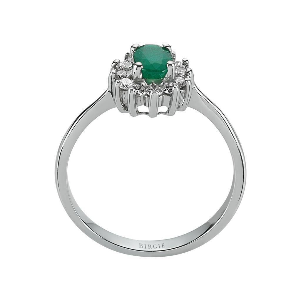 Diamond and Oval Emerald Ring