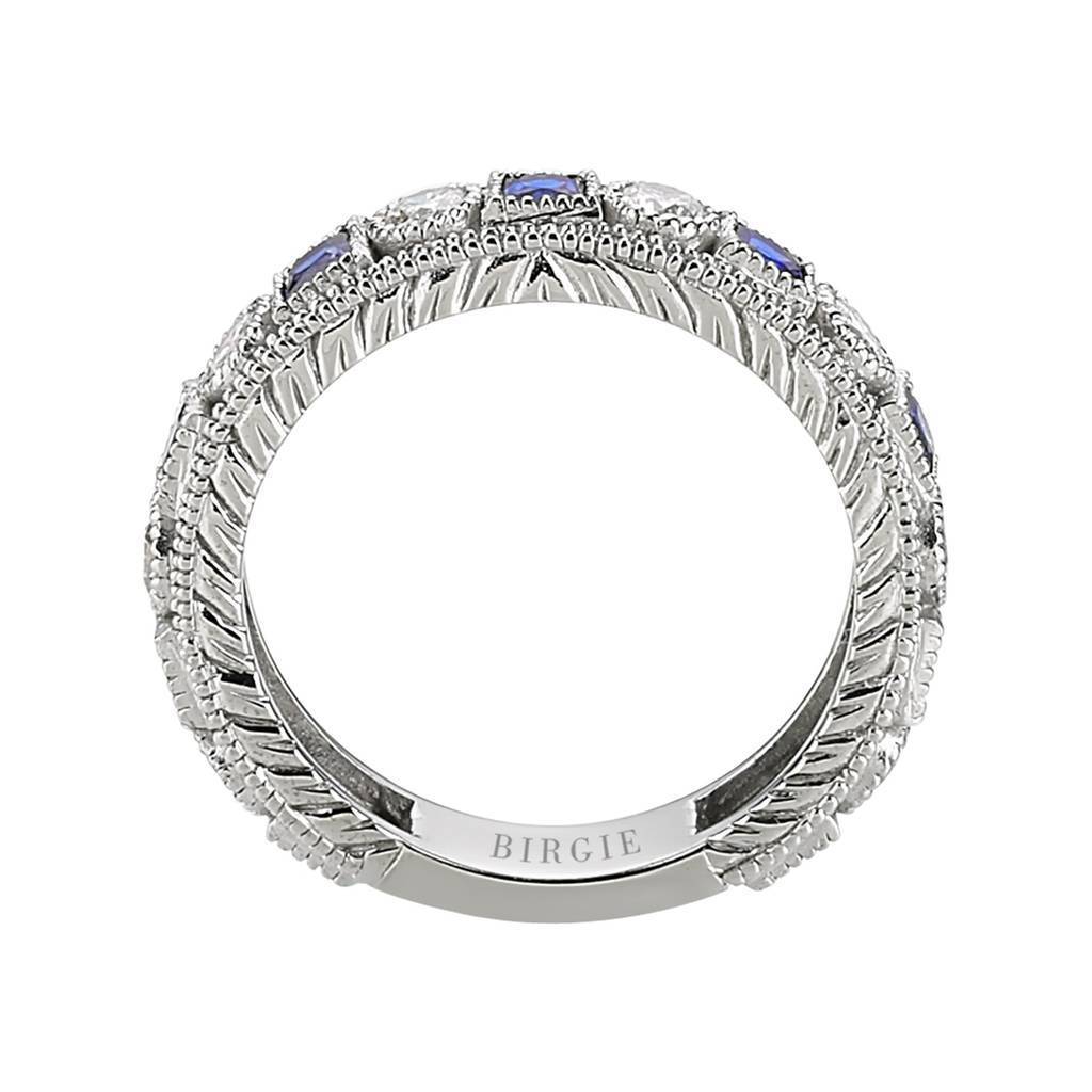 Bague d'éternité en diamant et saphir
