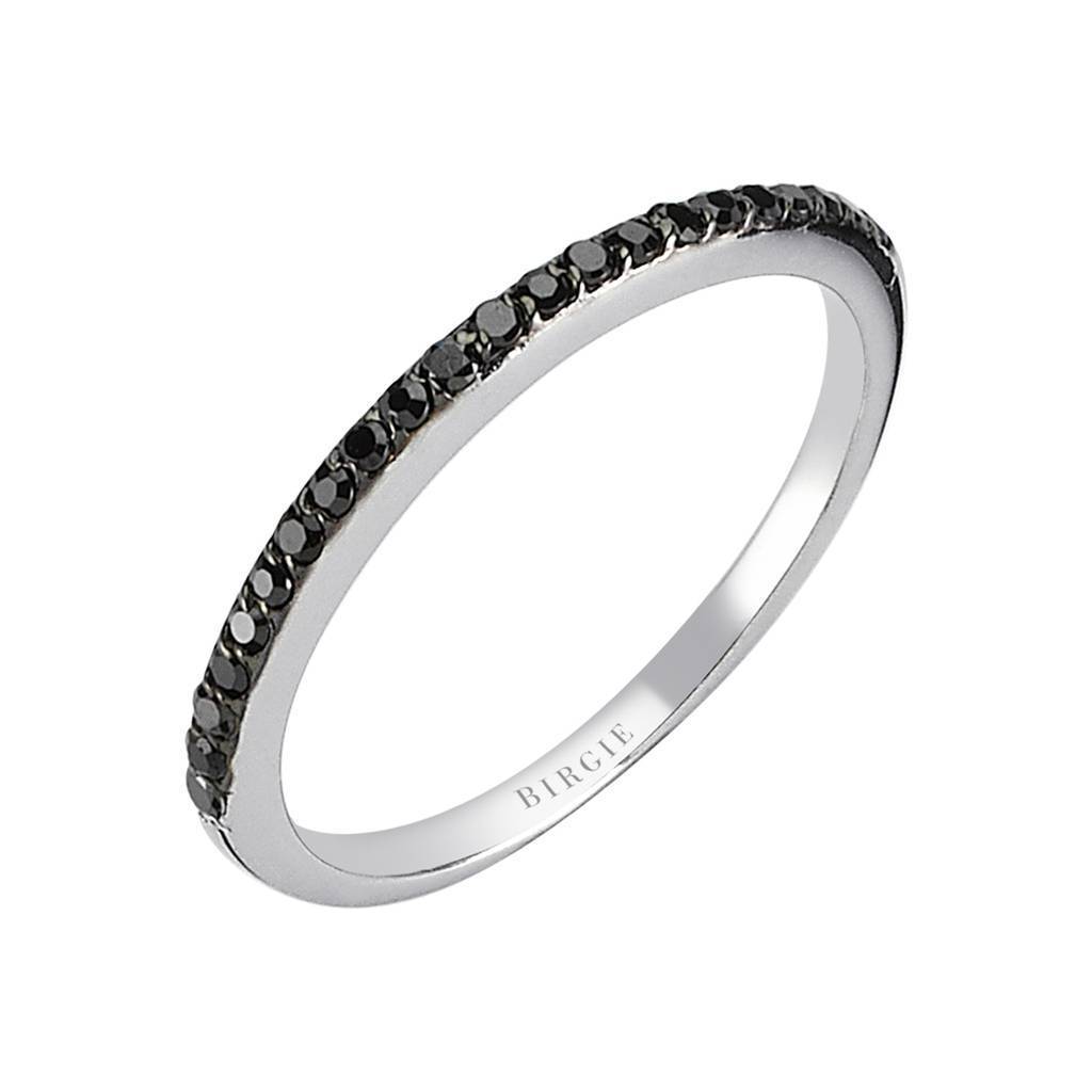 Black Diamond Half Band Slim Eternity Ring