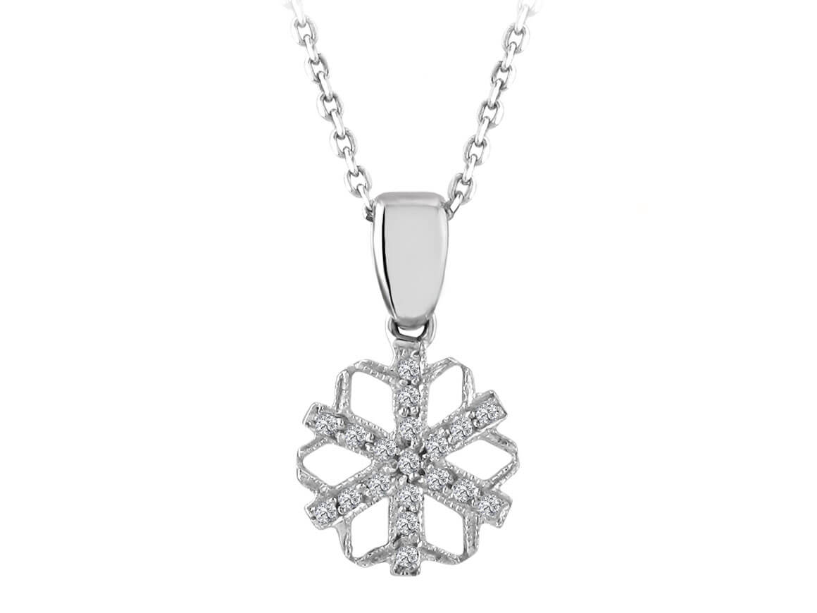 Collier flocon de neige en diamant