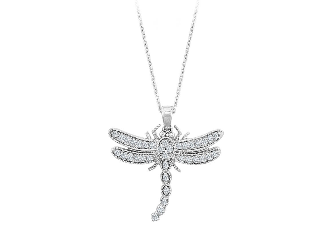 Diamond Dragonfly Necklace