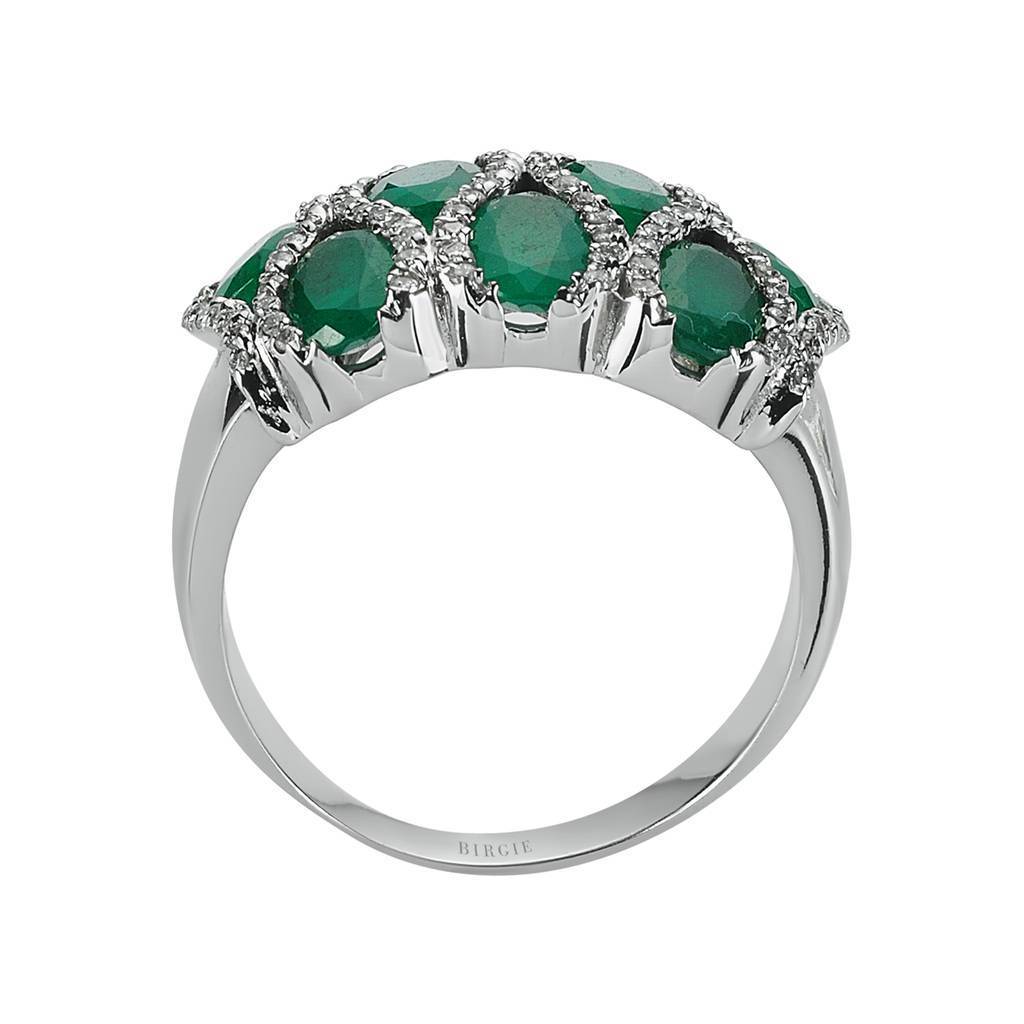Diamond and Oval Emerald Stone Ring