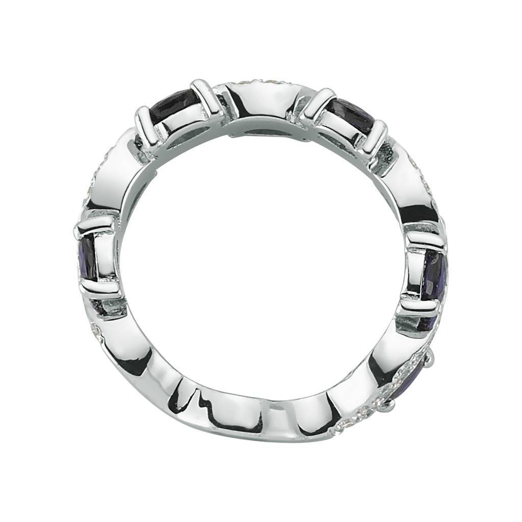 Bague d'éternité diamant et saphir