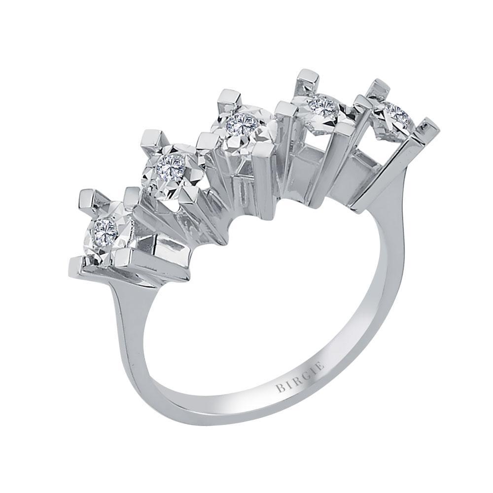 1.50 Carat Appearance Diamond 5 Stone Engagement Ring