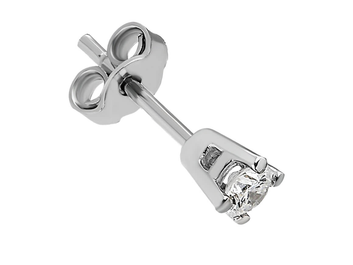 Boucles d'oreilles clous homme diamant 0,10 carat