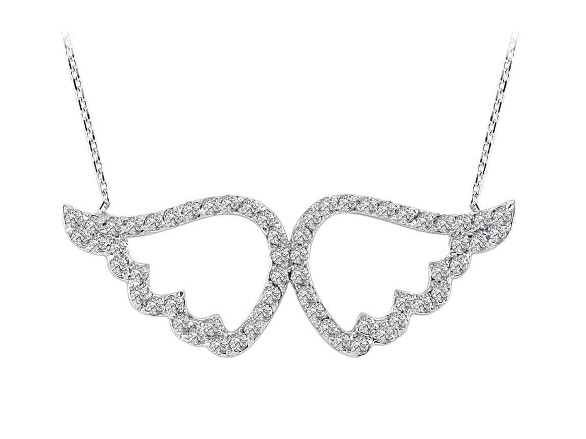 Collier aile d'ange en diamant