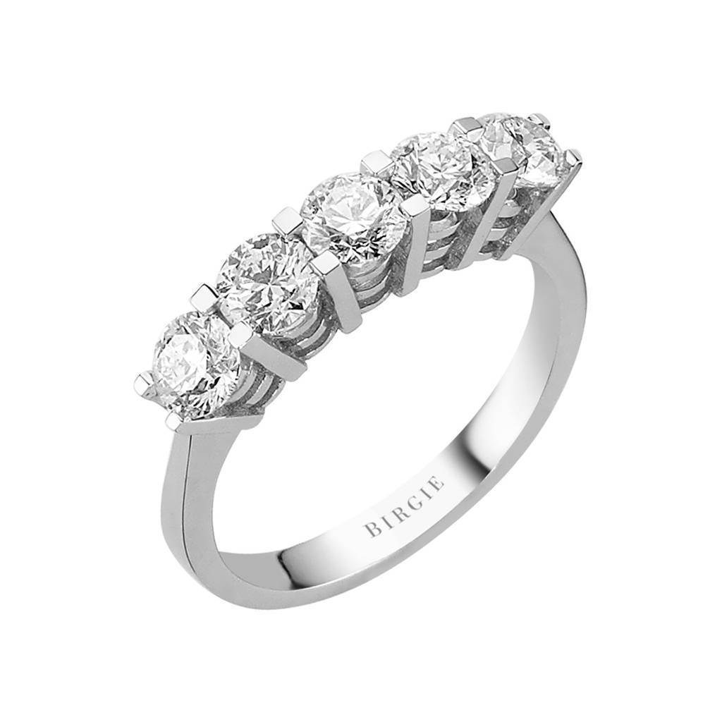 1.52 Carat Diamond 5 Stone Engagement Ring