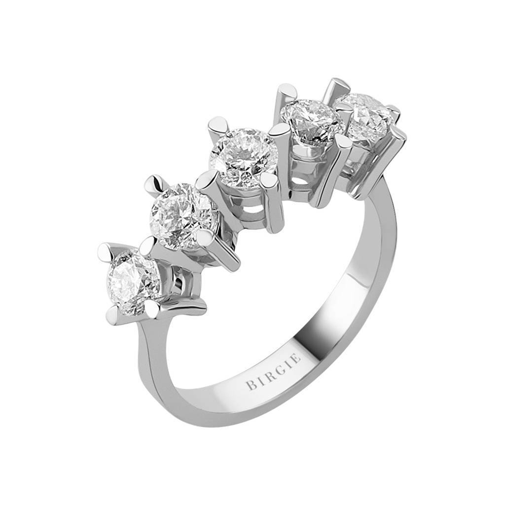 1.62 Carat Diamond 5 Stone Engagement Ring
