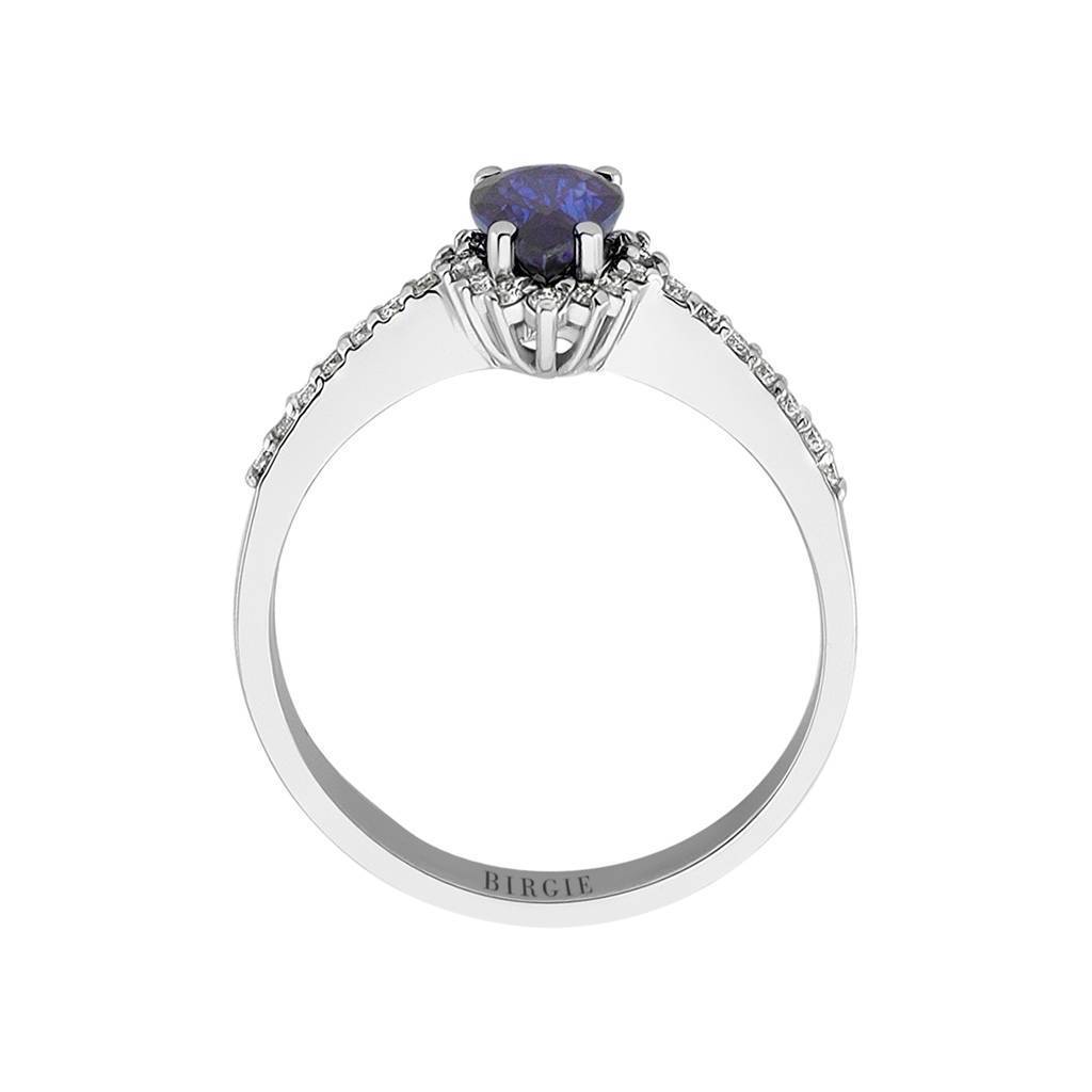 Diamond and Drop Cut Sapphire Entourage Ring