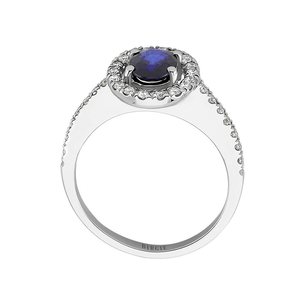 Bague diamant et saphir taille ovale