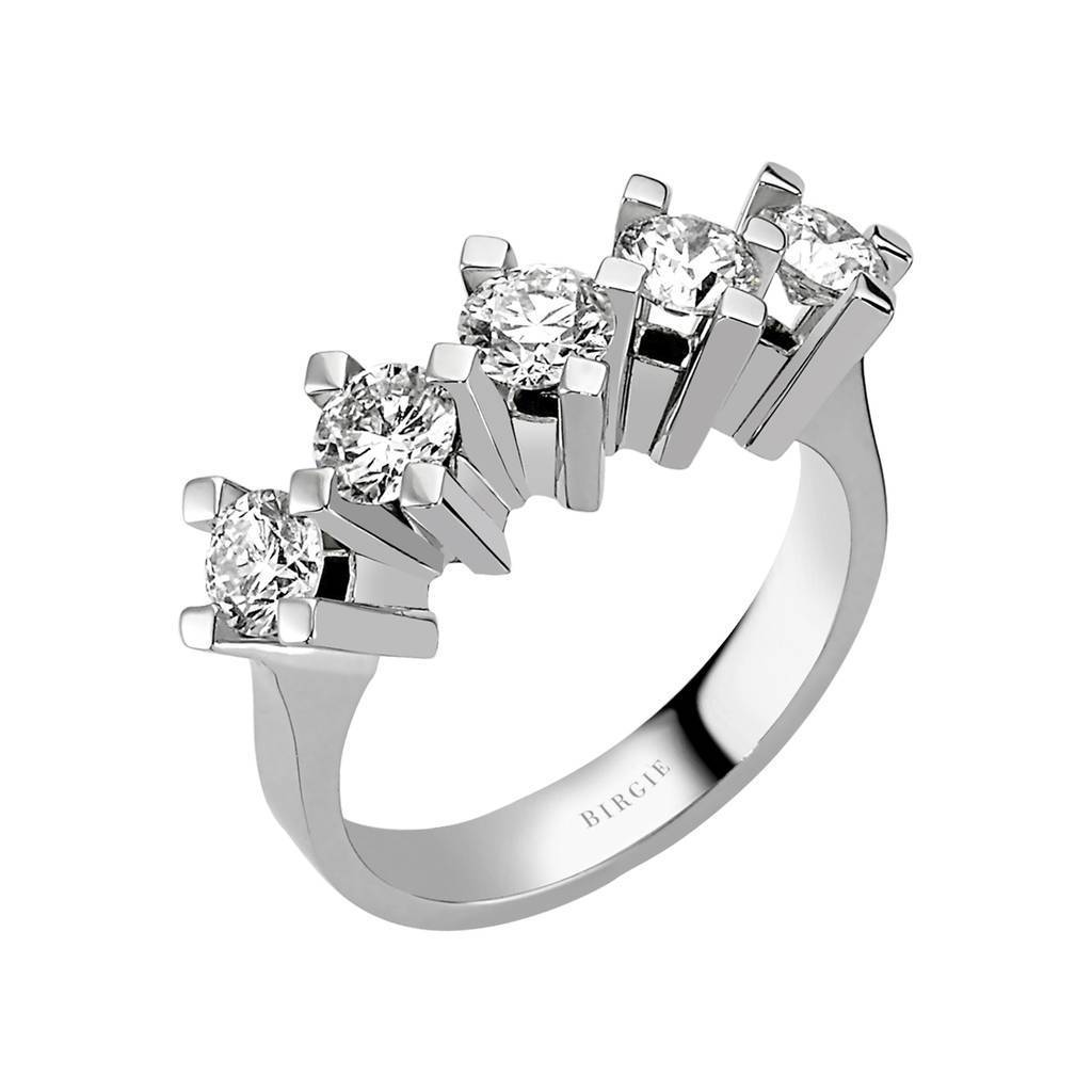 1.56 Carat Diamond 5 Stone Engagement Ring