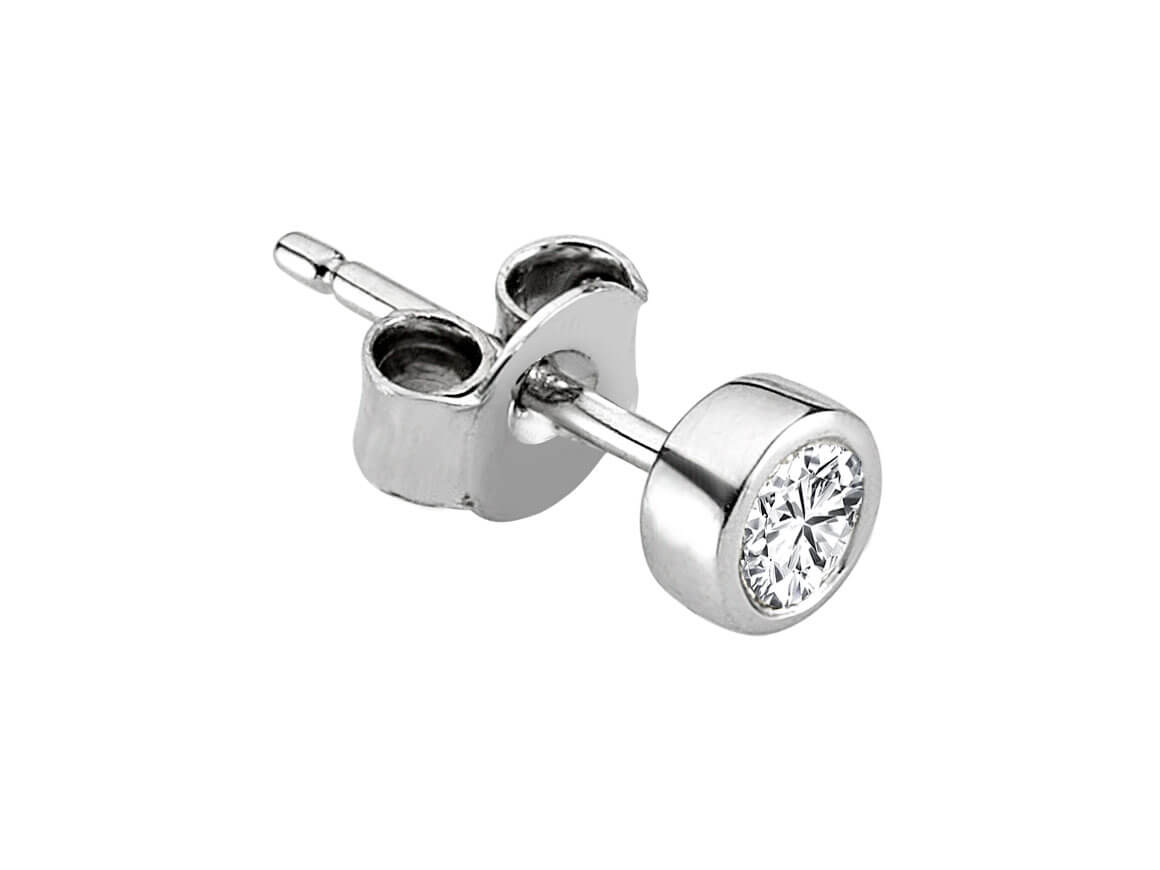 Boucles d'oreilles à tige avec diamant solitaire de 0,18 carat pour hommes