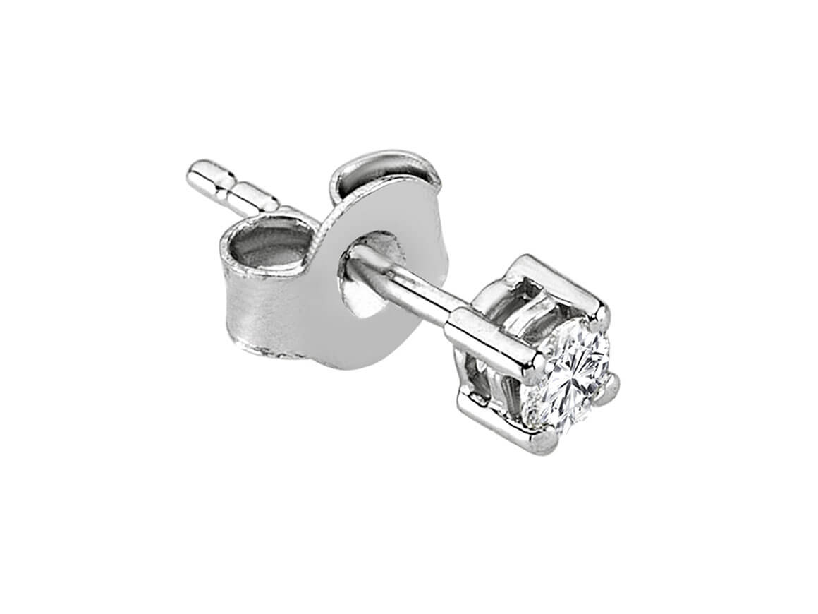 Boucles d'oreilles à tige avec diamant solitaire de 0,11 carat pour hommes