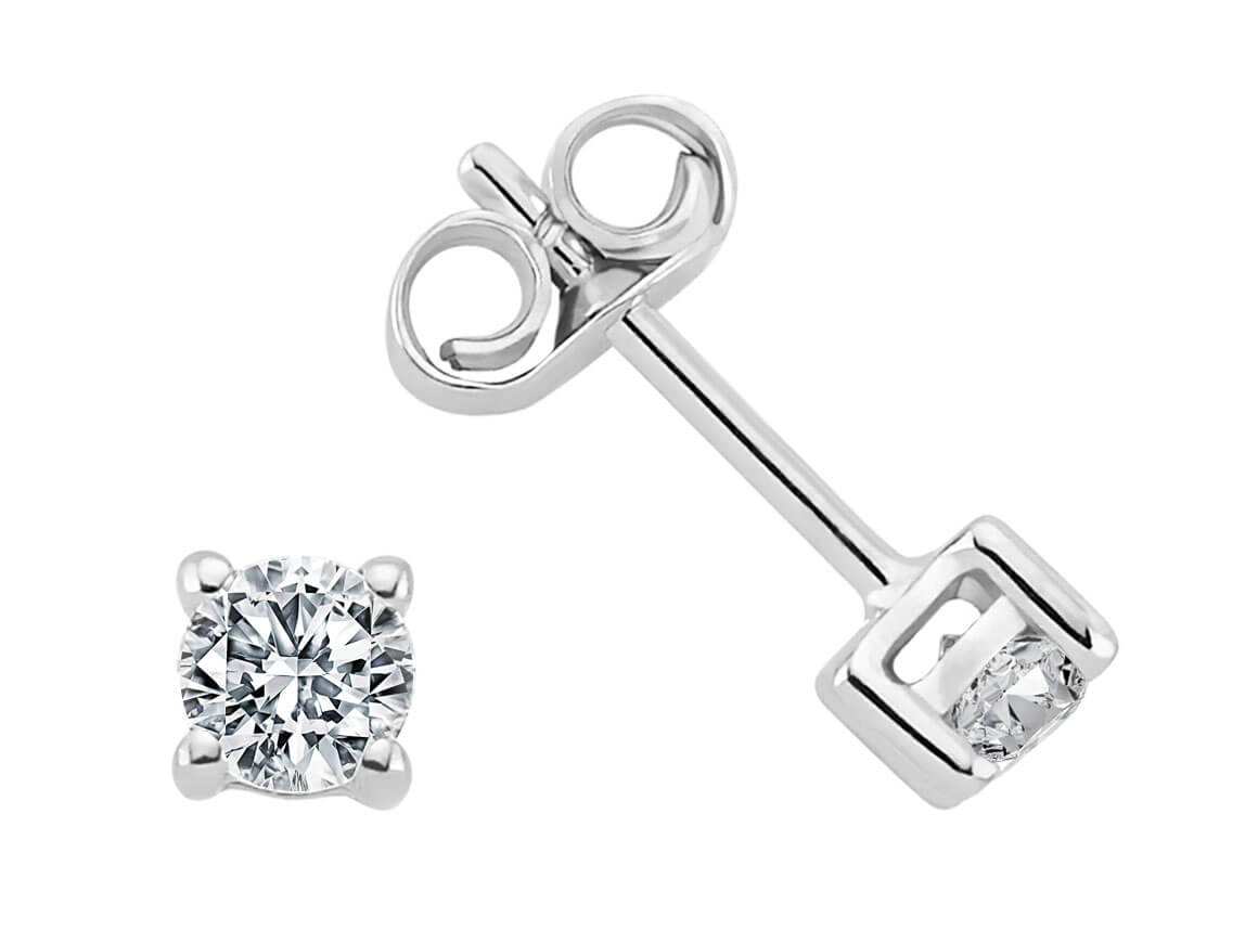 Boucles d'oreilles solitaires diamant 0,40 carat