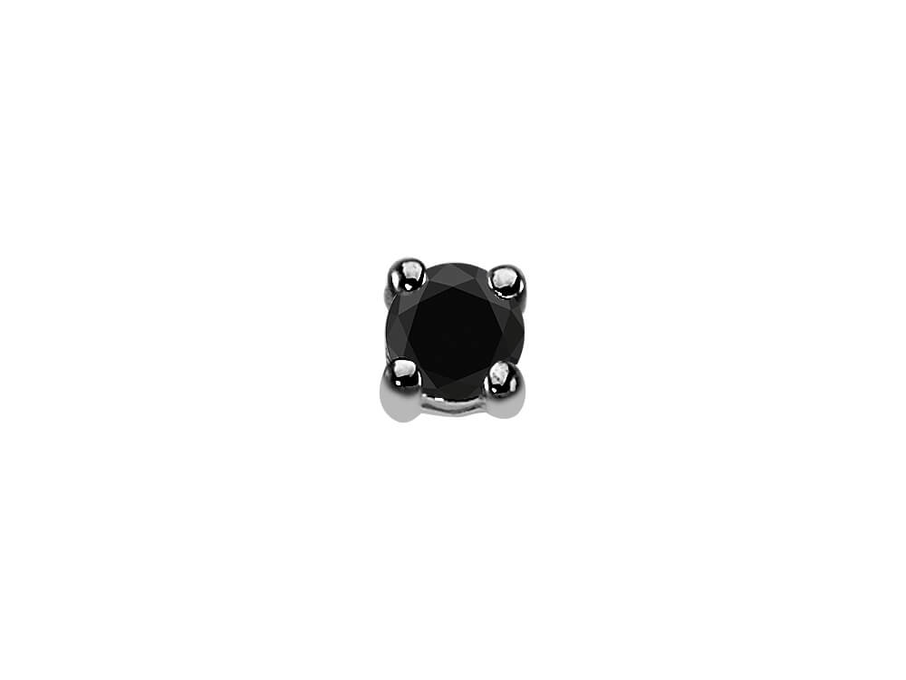 Boucles d'oreilles à tige solitaire diamant noir 0,12 carat pour hommes